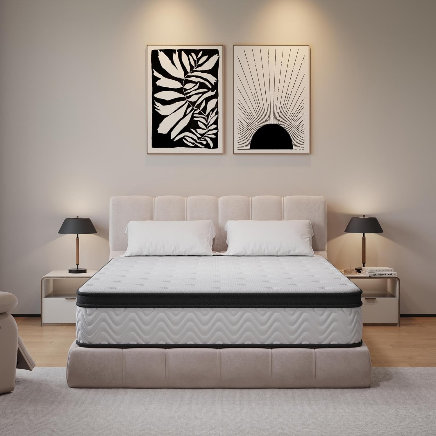 BedsPick Queen Mattress, 12 Inch Hybrid Mattress in a Box