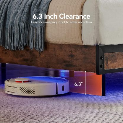 BedsPick Bed Frame with 2-Tier Storage Headboard