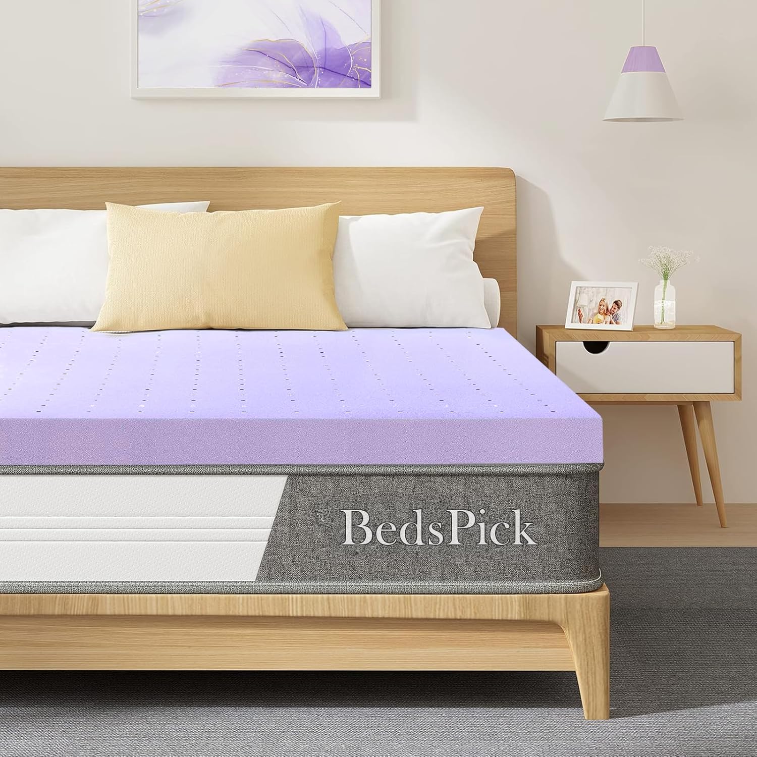 BedsPick Mattress Topper Queen Memory Foam