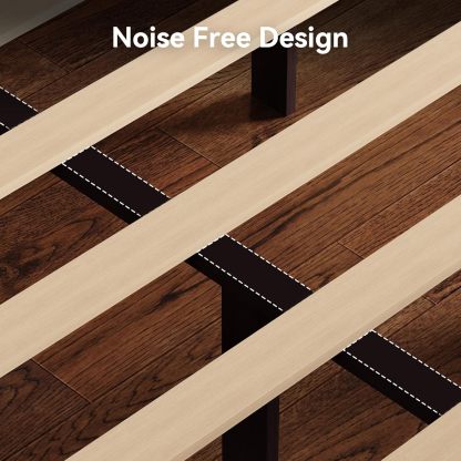 BedsPick Solid Wood Bed Frame Queen Size, Wooden Retro Style Platform Bed Frame with Headboard and Footboard