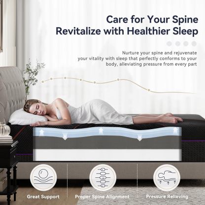 BedsPick Queen Mattress, 12 Inch Memory Foam Mattress for Pressure Relieving