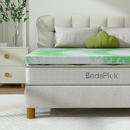 BedsPick Mattress Topper,Gel Memory Foam Mattress Topper for Body Support & Pressure Relief-Bedspick