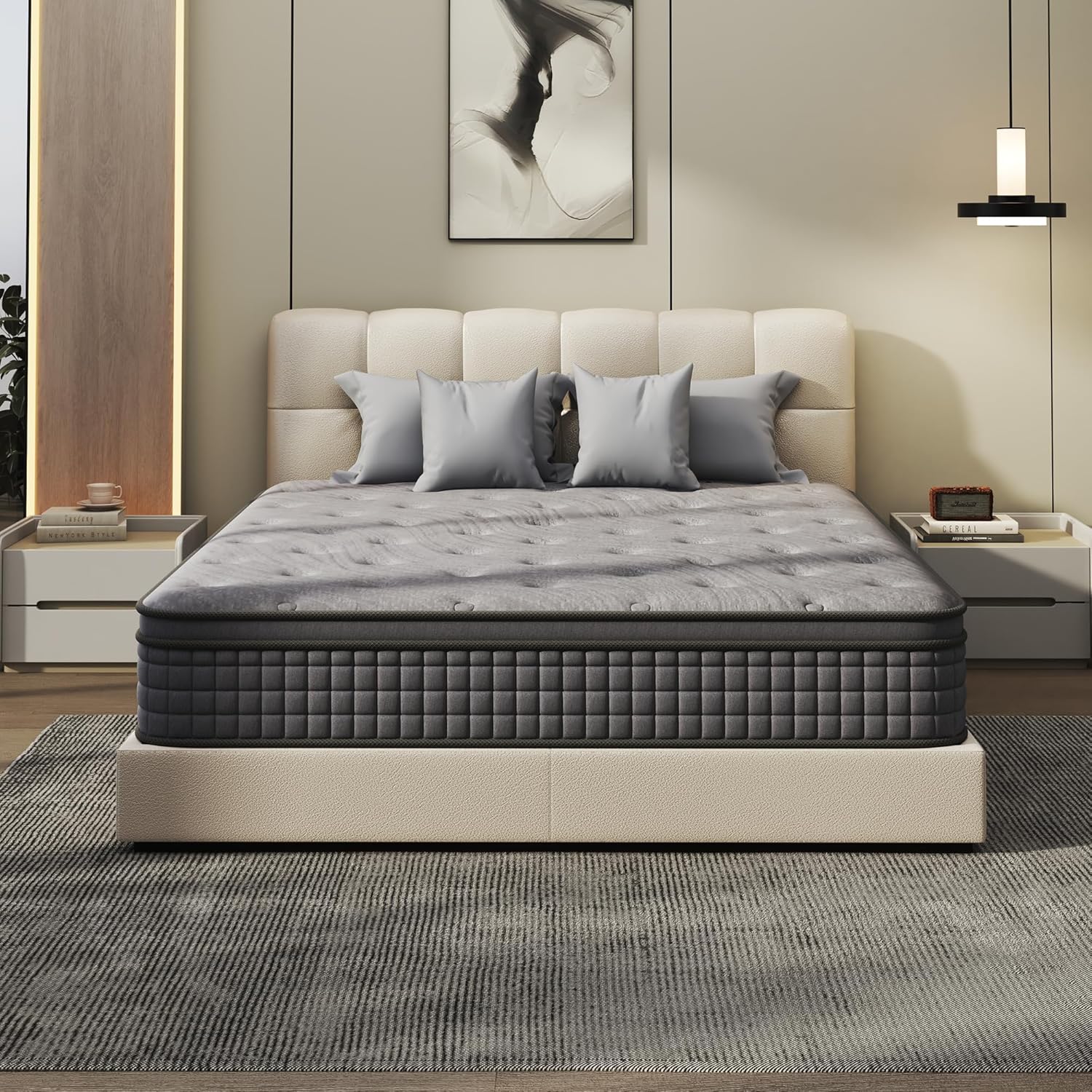 BedsPick Queen Mattress, Queen Mattress in a Box and Pocket Spring Hybrid Mattress