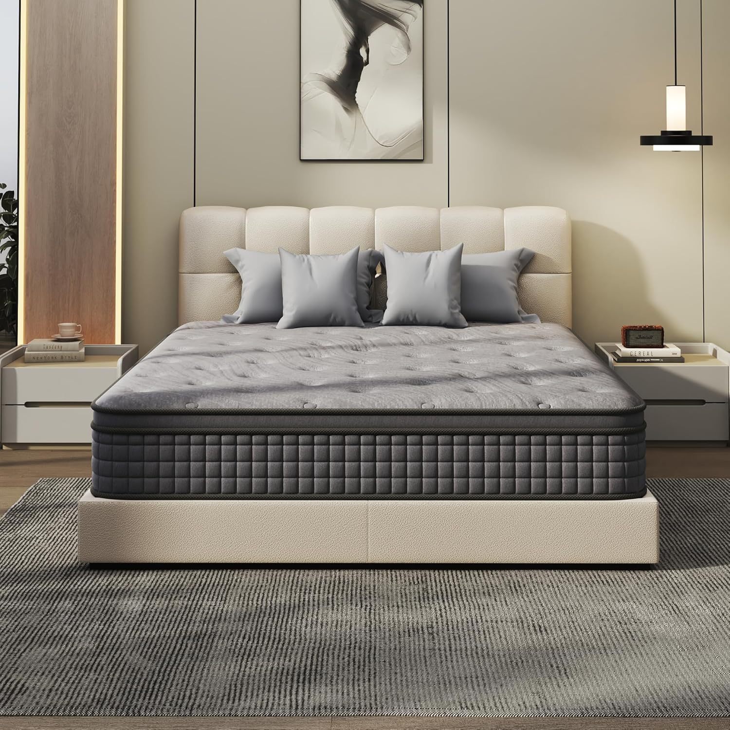 BedsPick Queen Mattress, Queen Mattress in a Box and Pocket Spring Hybrid Mattress