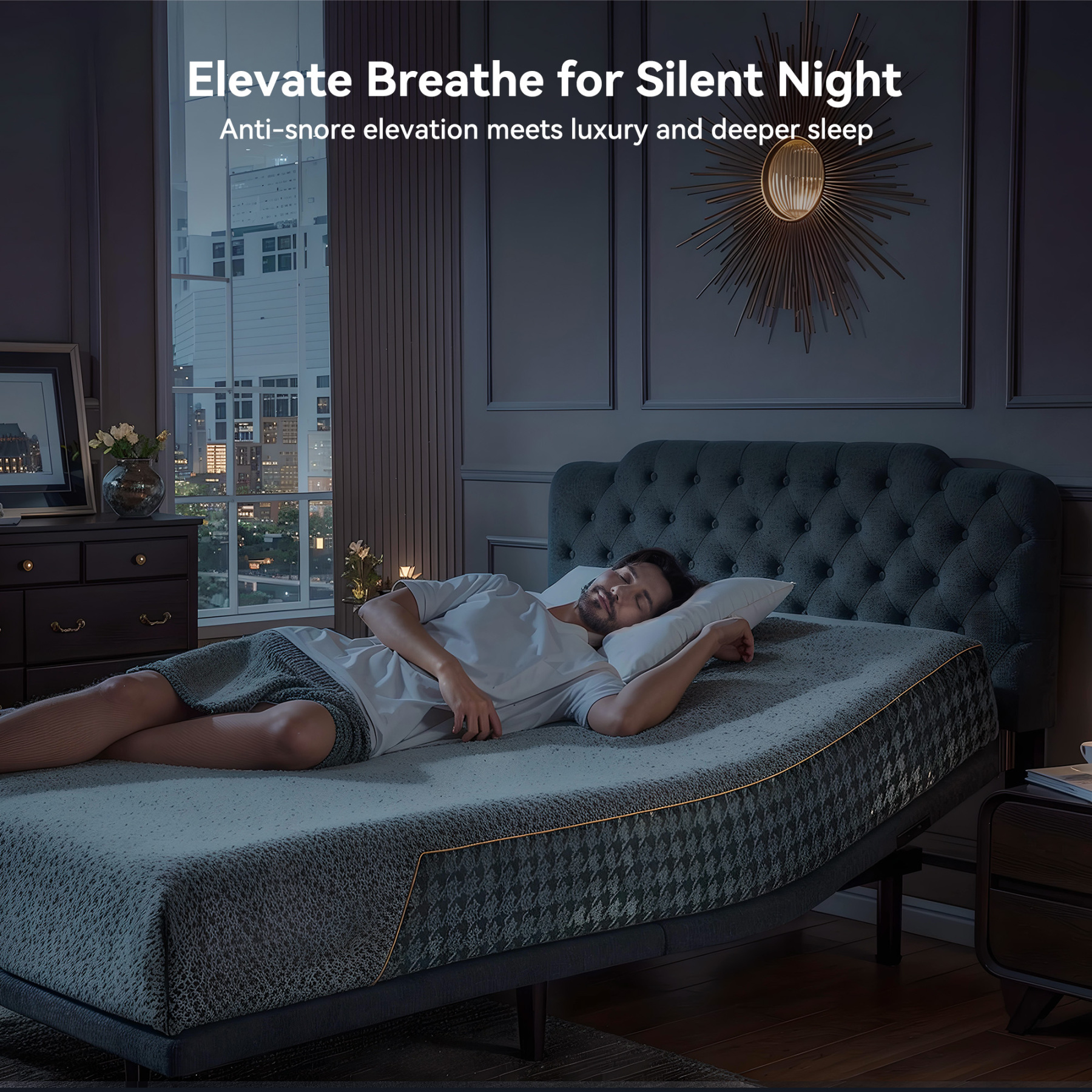 BedsPick Adjustable Bed Frame Queen - Wireless Remote and Headboard,Zero Gravity Adjustable Bed Base,4 Ports USB A&C,Electric Bed,Memory Position,Independent Head and Foot Incline,Stress Relief