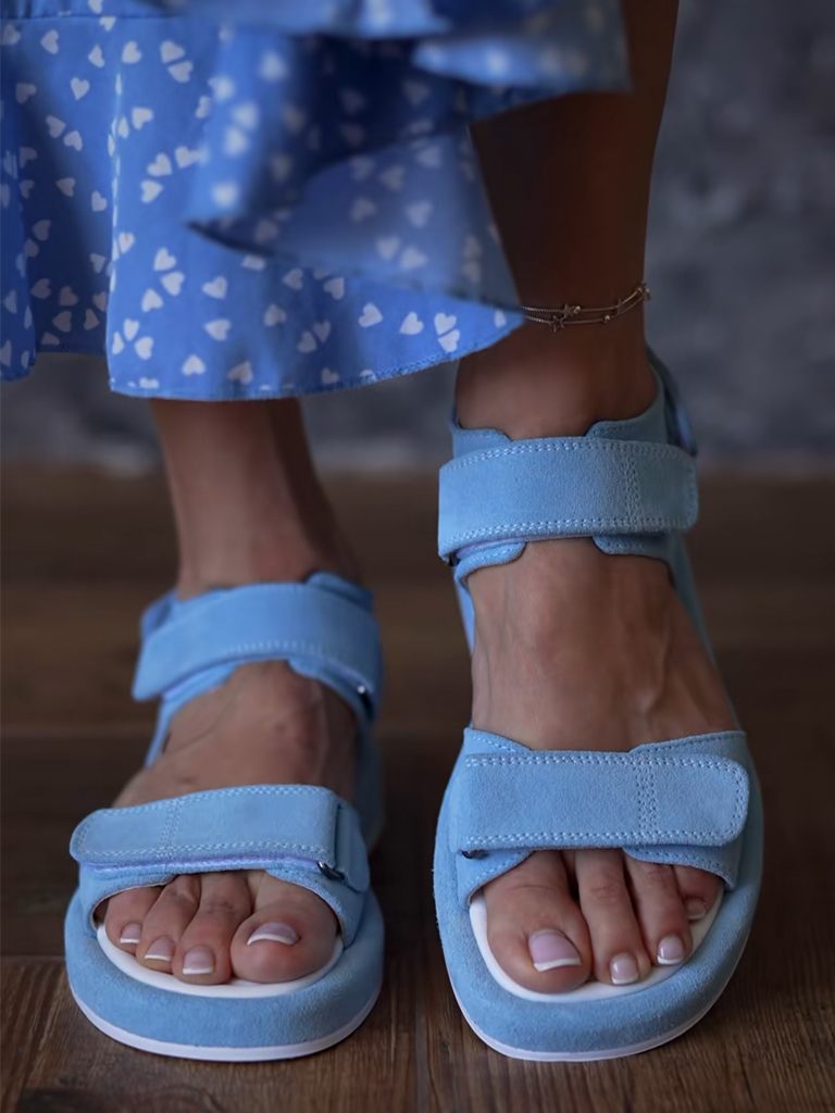 Glacier Blue Curve Double Velcro Casual Shoes