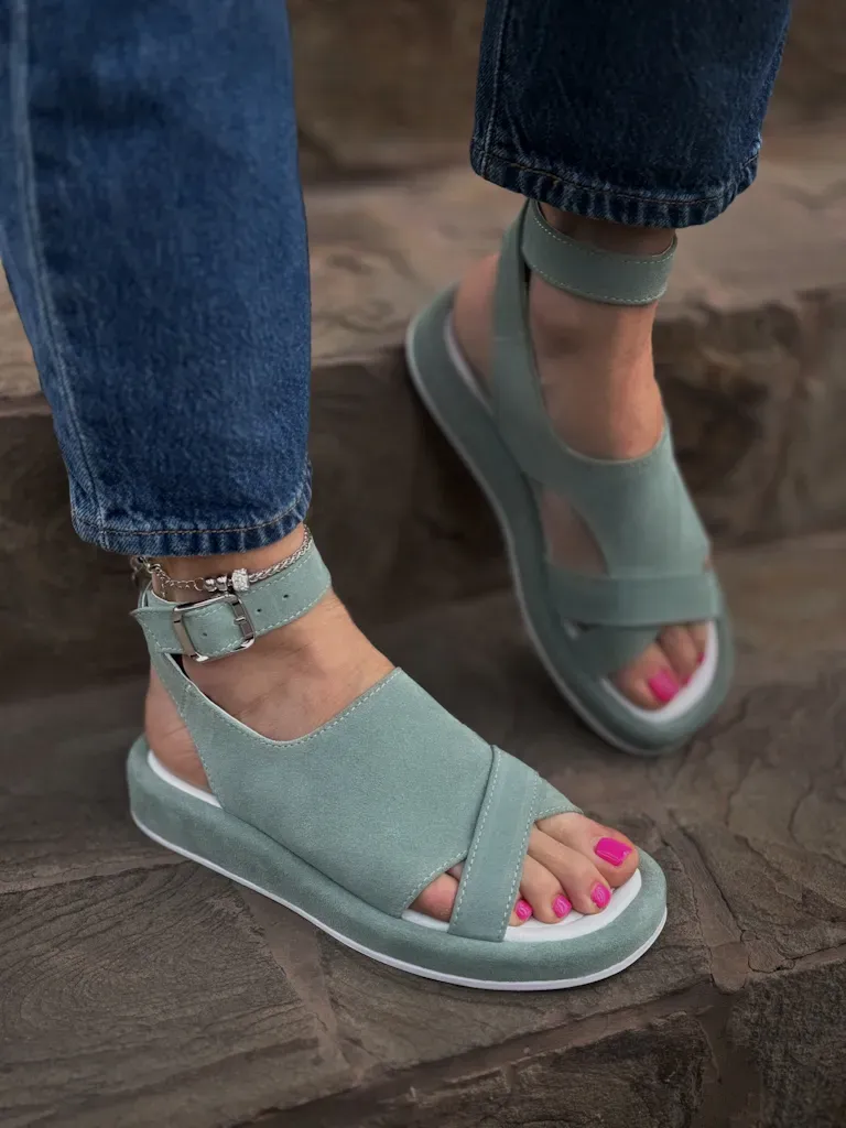 Glacier Mint Cross Wide Band Casual Shoes