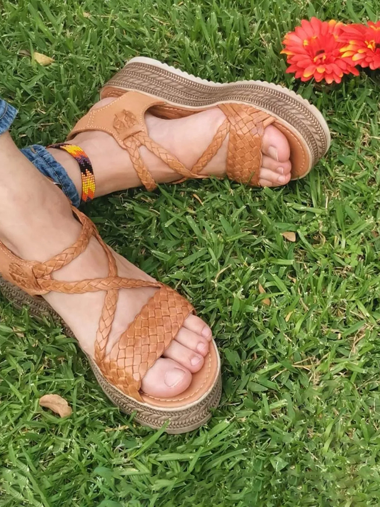 Vintage Braided Straw Casual Shoes