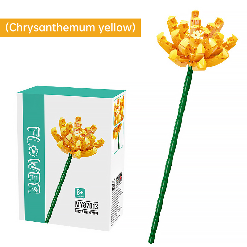 Chrysanthemum yellow Bouquet Jigsaw Puzzle Blocks-Eternal Flower