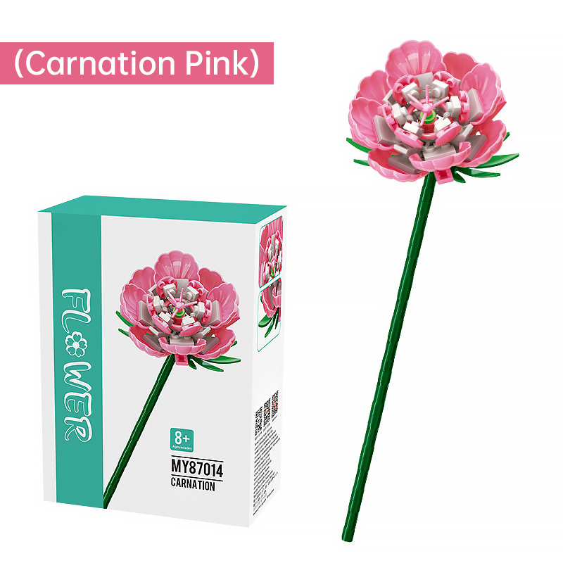 Carnation Pink  Bouquet Jigsaw Puzzle Blocks-Eternal Flower