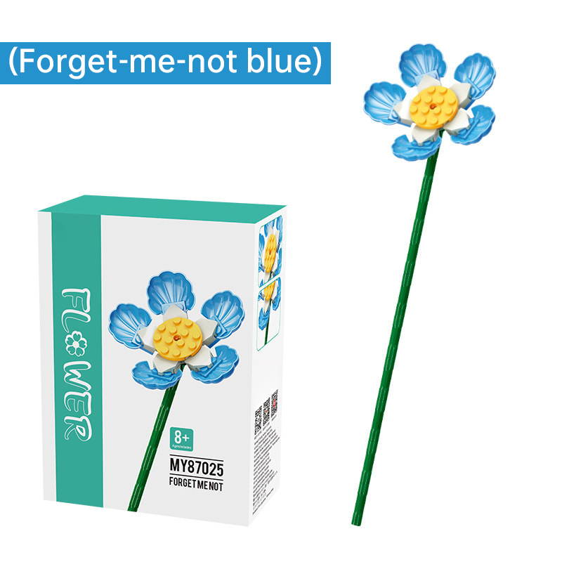 Forget-me-not blue  Bouquet Jigsaw Puzzle Blocks-Eternal Flower