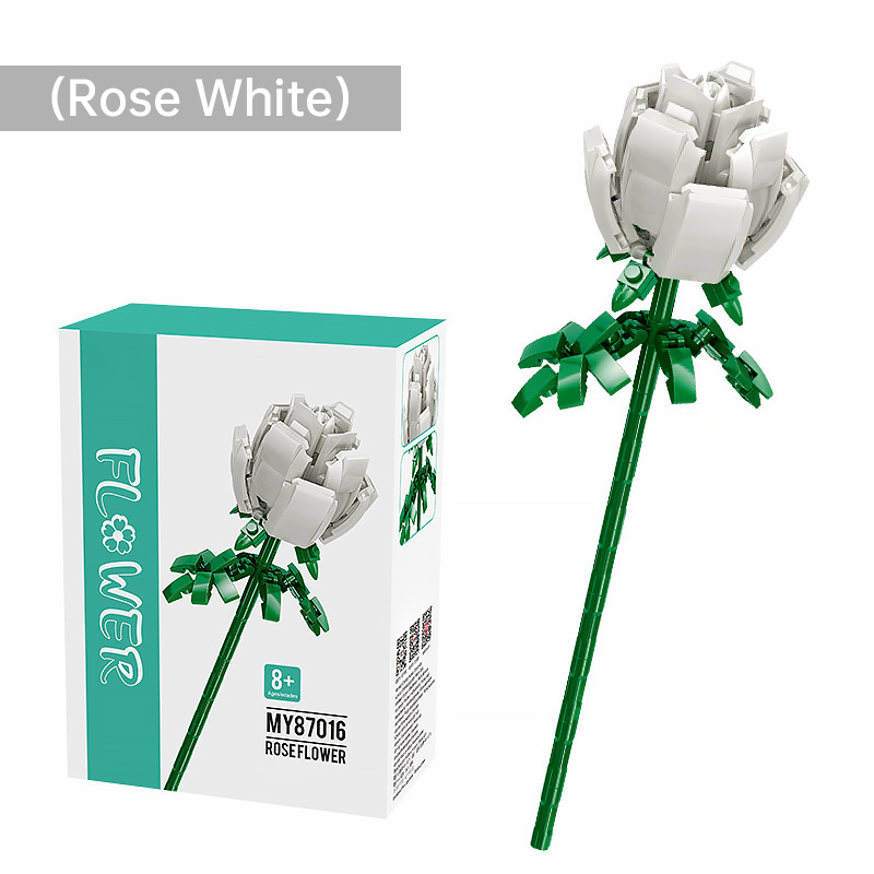 Rose White Bouquet Jigsaw Puzzle Blocks-Eternal Flower