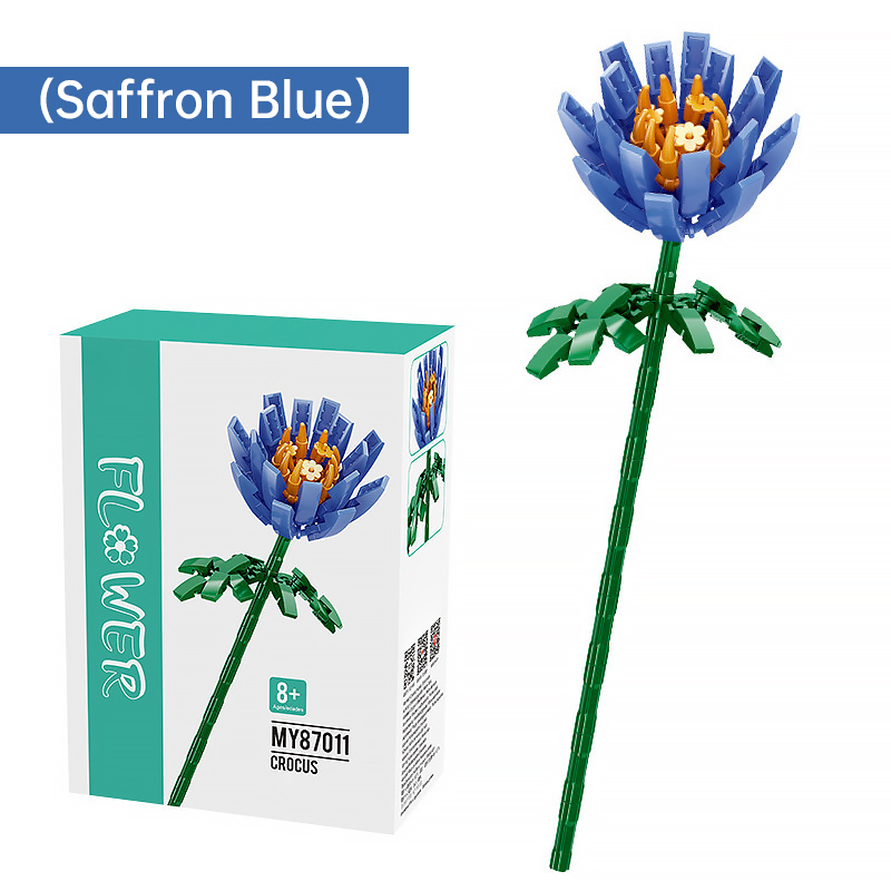 Saffron Blue Bouquet Jigsaw Puzzle Blocks-Eternal Flower