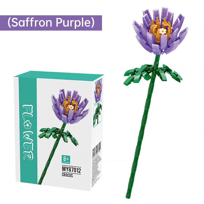 Saffron Purple Bouquet Jigsaw Puzzle Blocks-Eternal Flower