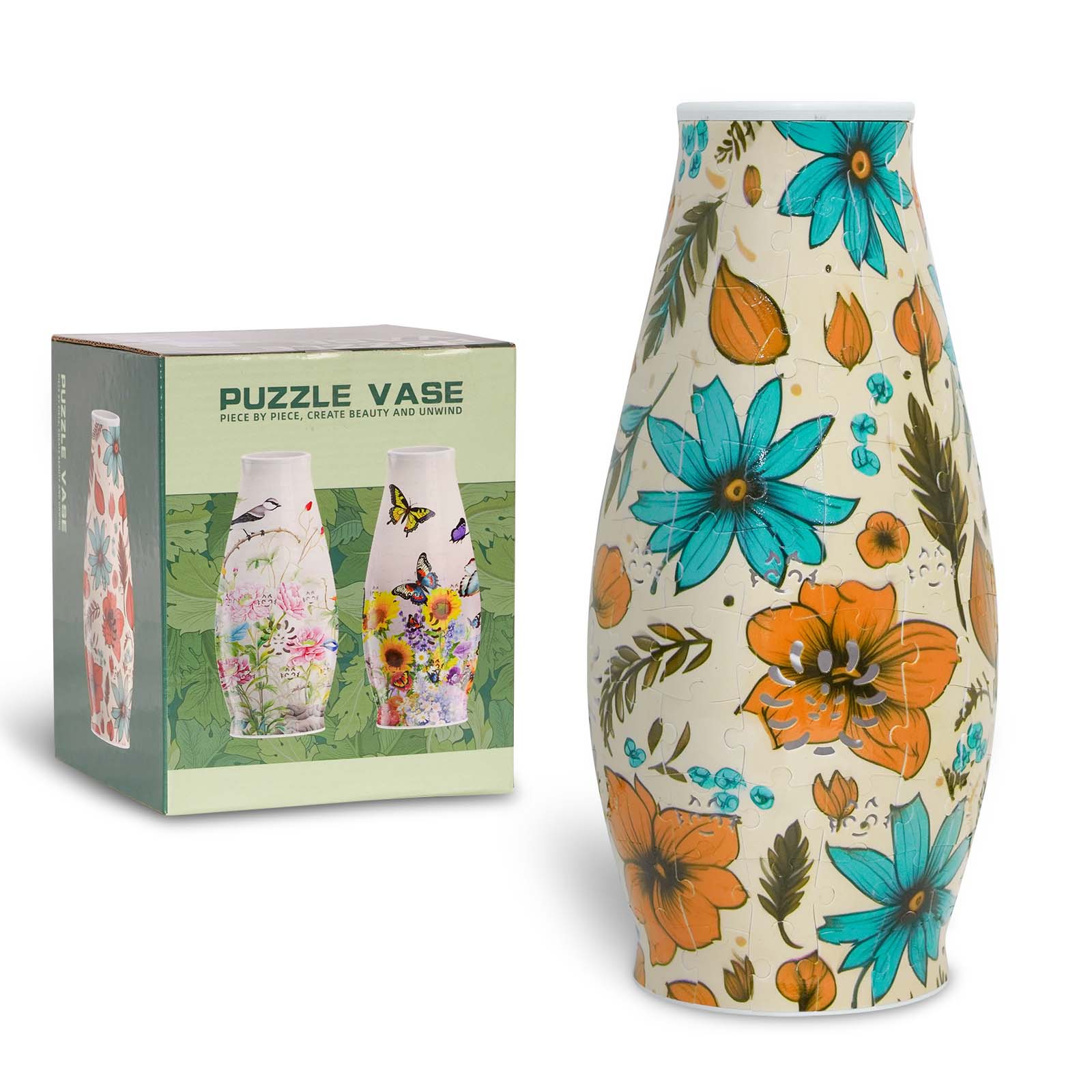 3D Colorful Flower Lighted Jigsaw Vase - (152 pieces)💡