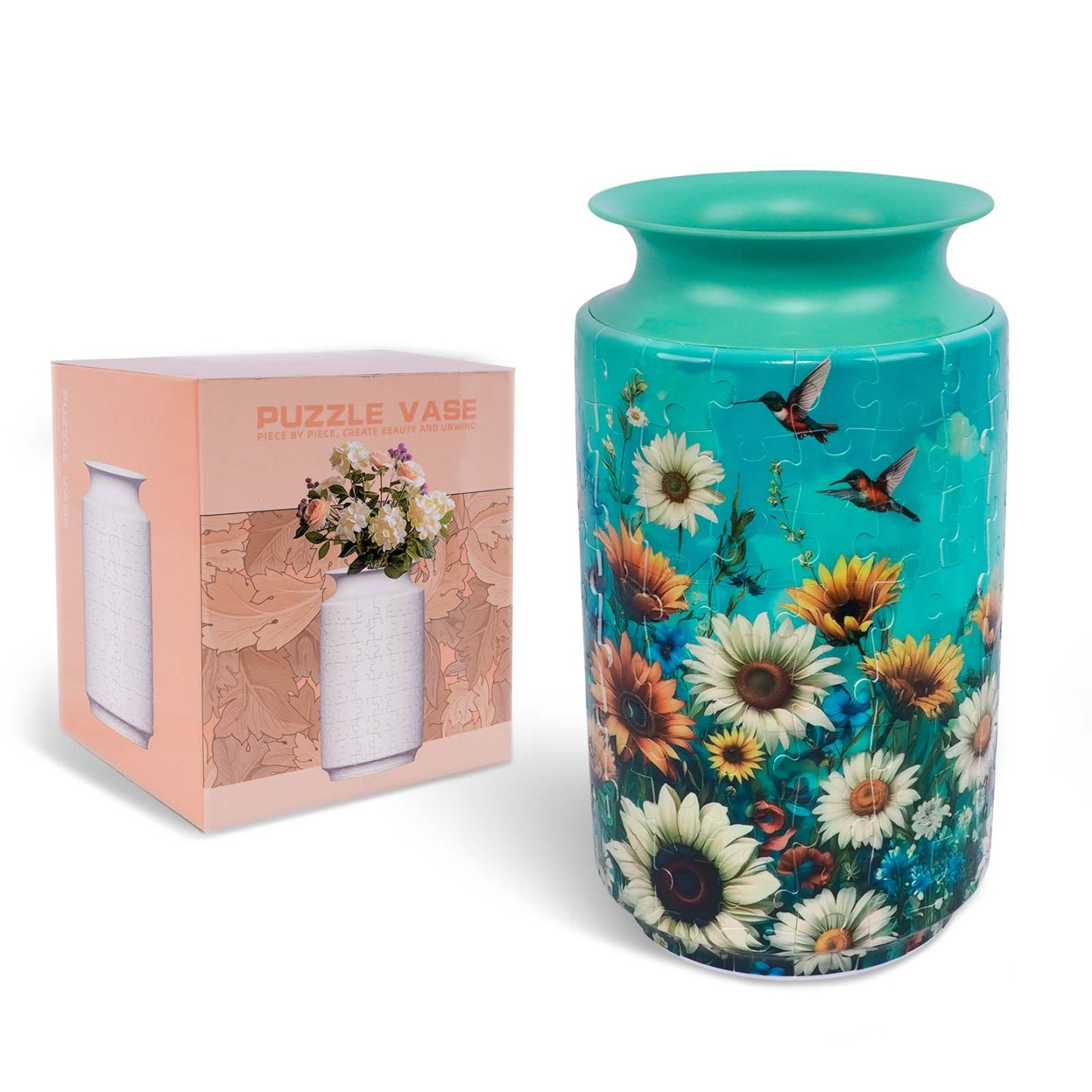 3D Hummingbird and Flower Vase Jigsaw Puzzle (162 Pieces) – eunisie