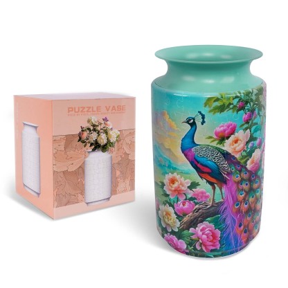 3D Peacock Vase Jigsaw Puzzle (162 Pieces)
