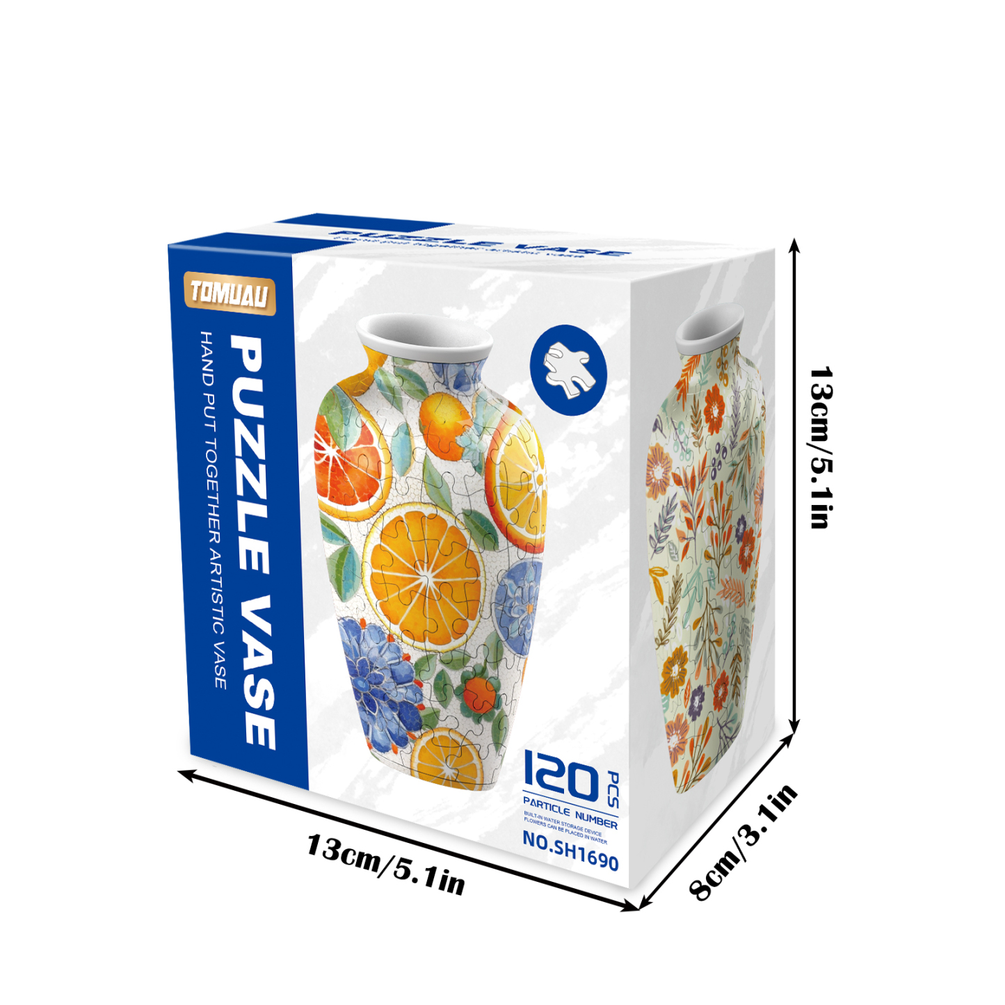 Ice-cold Refreshing Mandarin Orange -Summer Only Series Puzzle Short-Necked Vase  - (120 Pieces) 