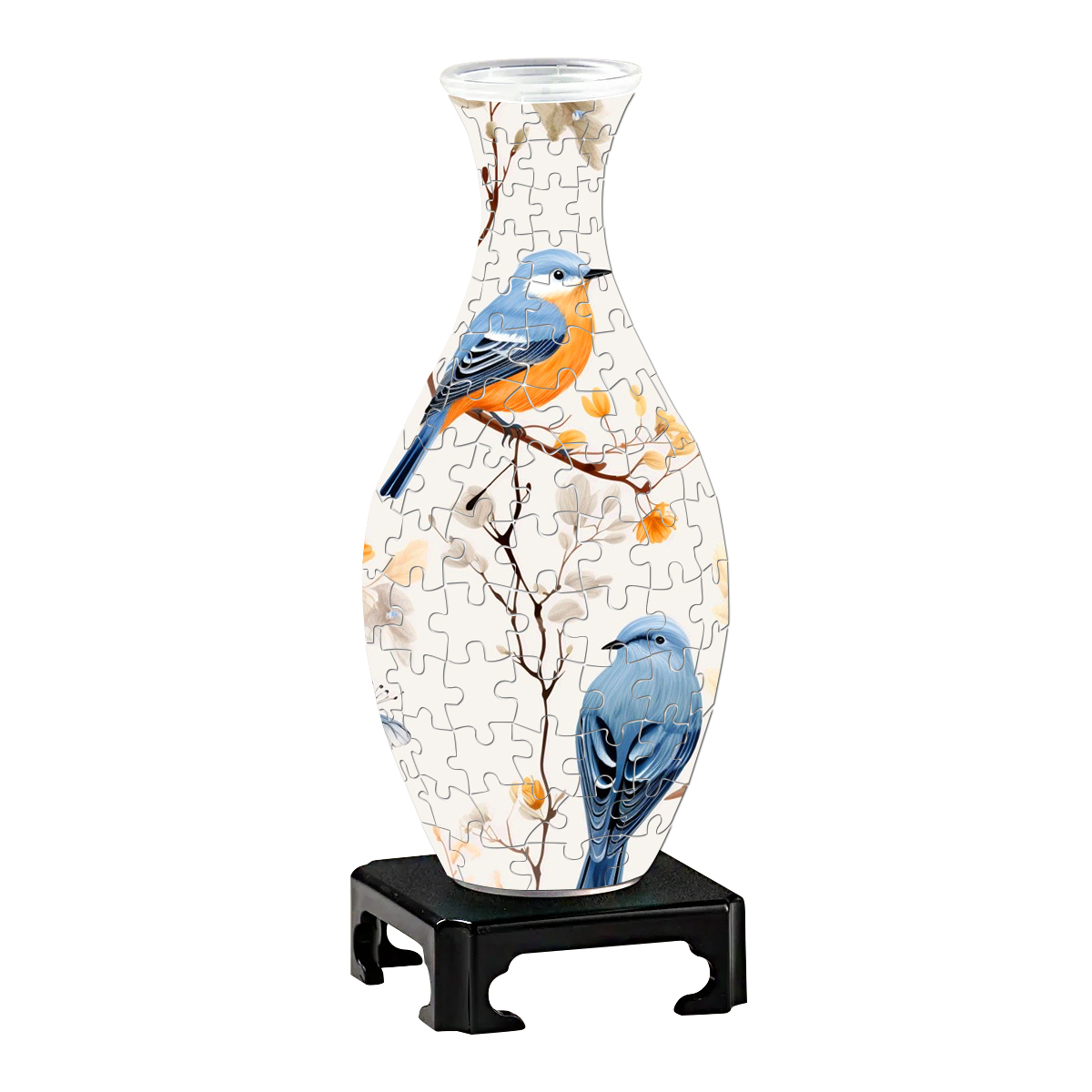 3D Blue Baby Bird Autumn Series Puzzle Vase - (160 Pieces)