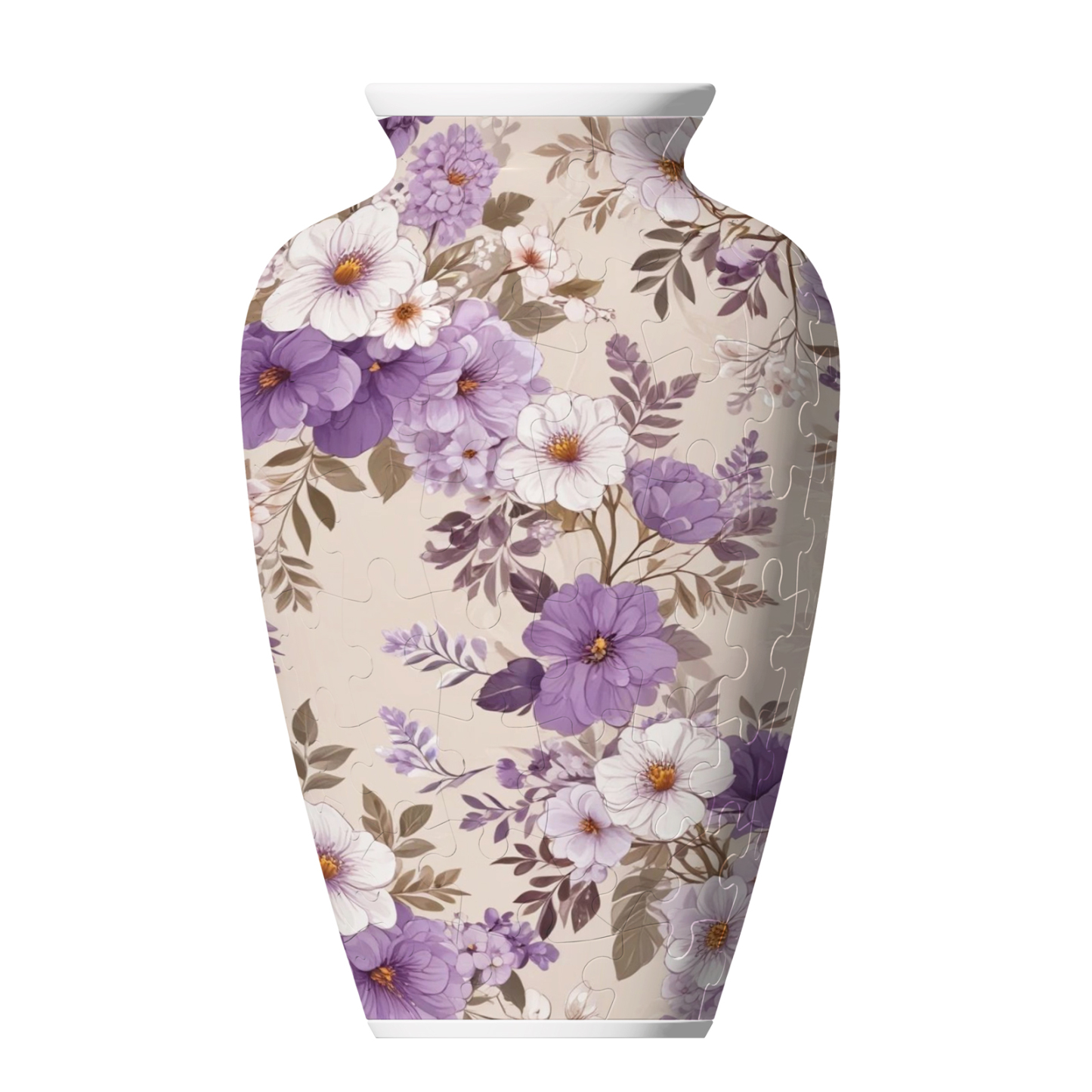 3D Graceful Purple Peony Series Puzzle Short-Necked Vase  - (120 Pieces) 