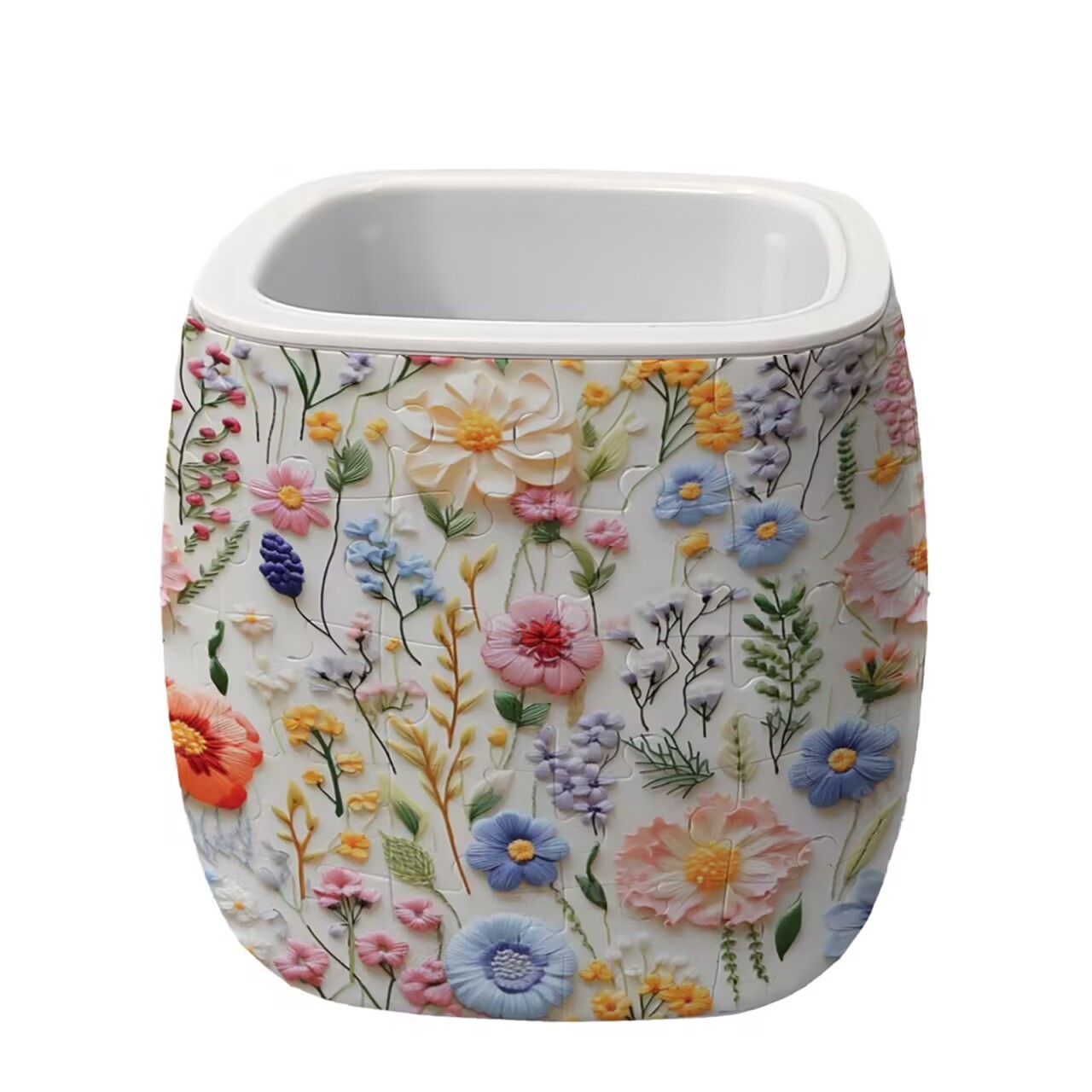 3D Multi Color Hollyhock Flower Pot Puzzle - ( 96 Piece )