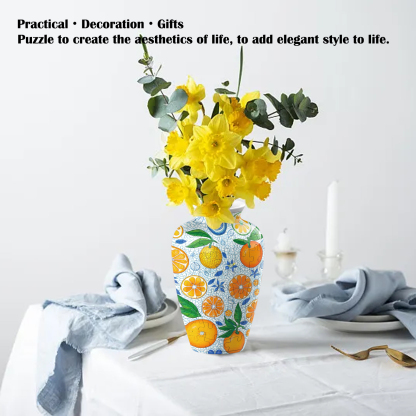 Ice-cold Refreshing Mandarin Orange -Summer Only Series Puzzle Short-Necked Vase  - (120 Pieces) 