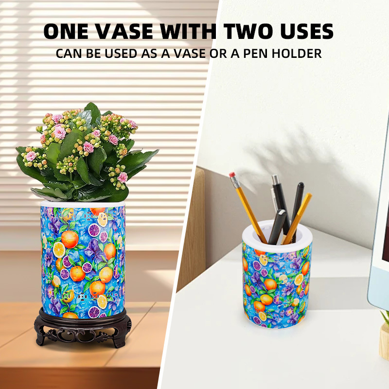 3D Forest Mushroom Tribal Style LED Lights Skeleton Puzzle Cylinder Vase - (84 Pieces)💡