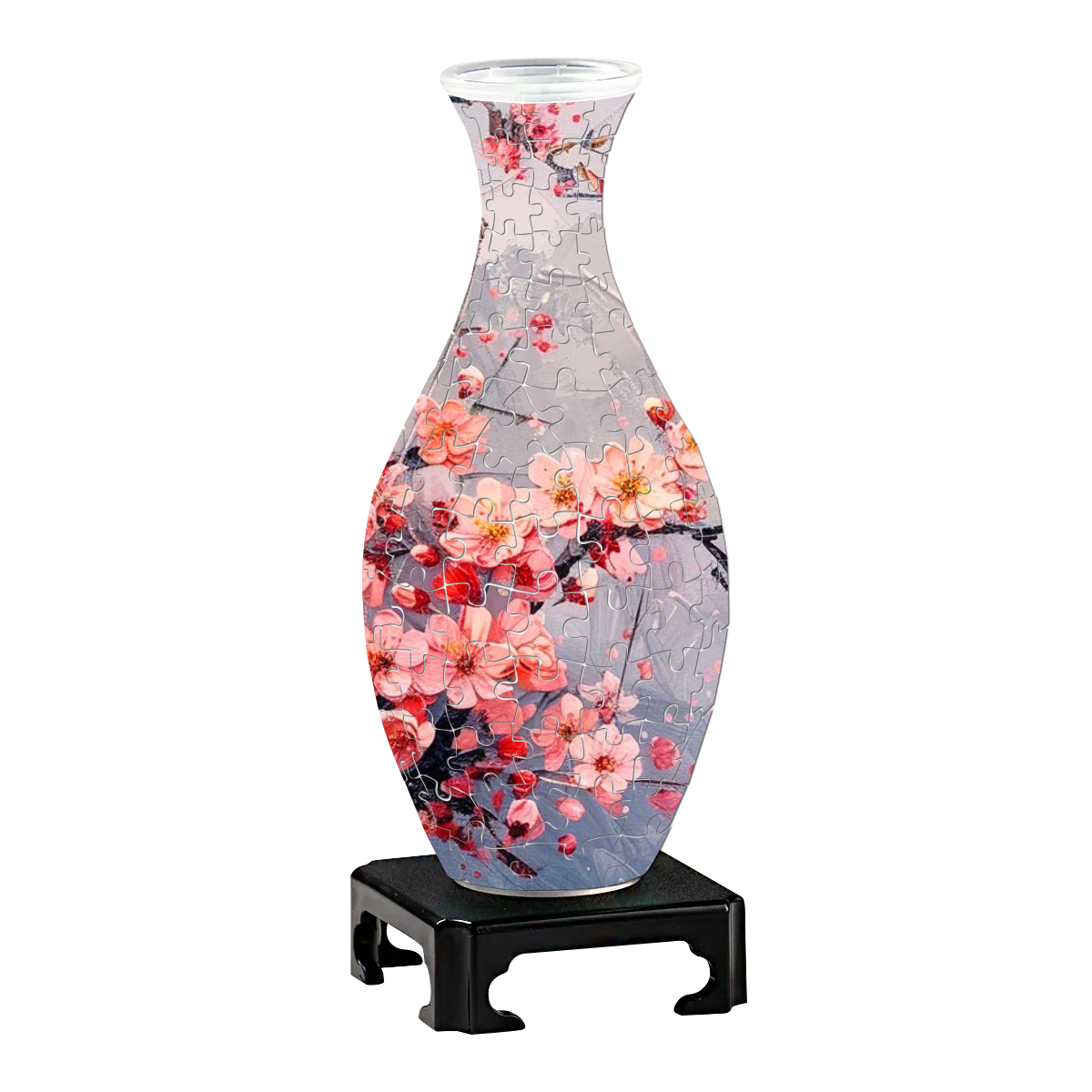 3D Red Plum Blossom Style Puzzle Vase - (160 Pieces)