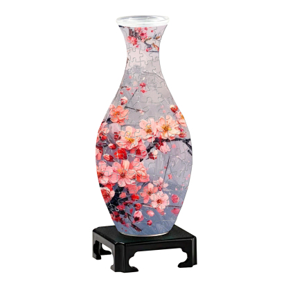 3D Red Plum Blossom Style Puzzle Vase - (160 Pieces)