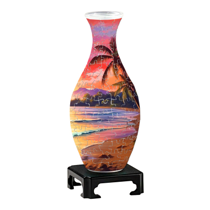 3D Sunset Beach With Sunset Glow Series Puzzle Vase - (160 Pieces)