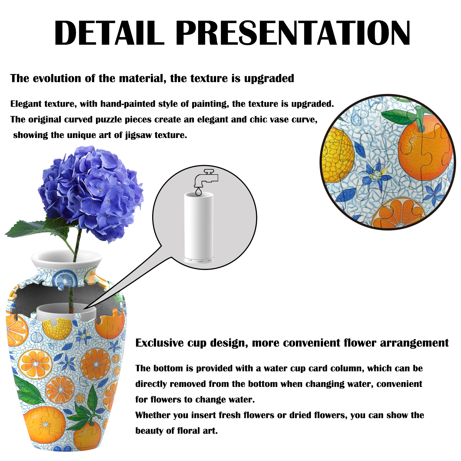 Ice-cold Refreshing Mandarin Orange -Summer Only Series Puzzle Short-Necked Vase  - (120 Pieces) 