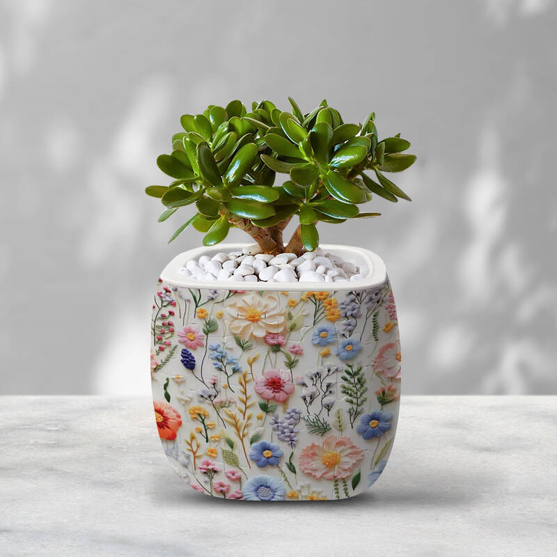 3D Multi Color Hollyhock Flower Pot Puzzle - ( 96 Piece )