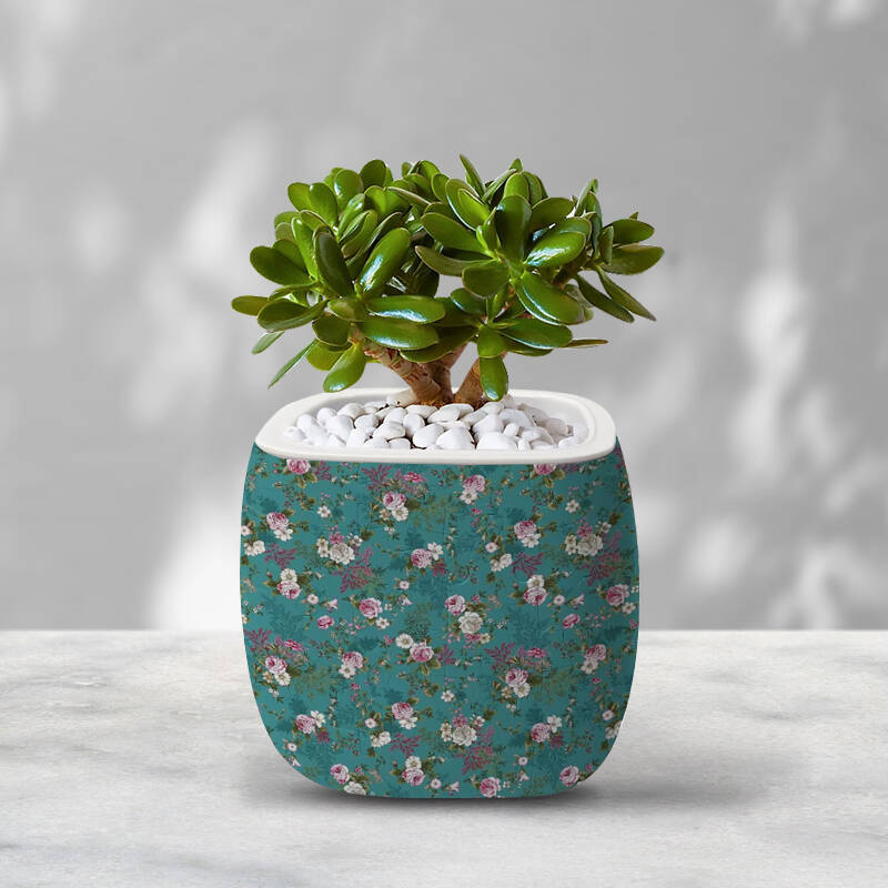 Vintage Court Rose Daisy Pattern Square Flower Pot Puzzle - ( 96 Piece )