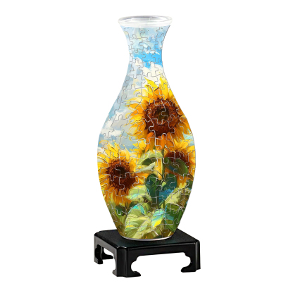 3D Sunflowers Blooming In The Wind Flowers Series Puzzle Vase - (160 Pieces)