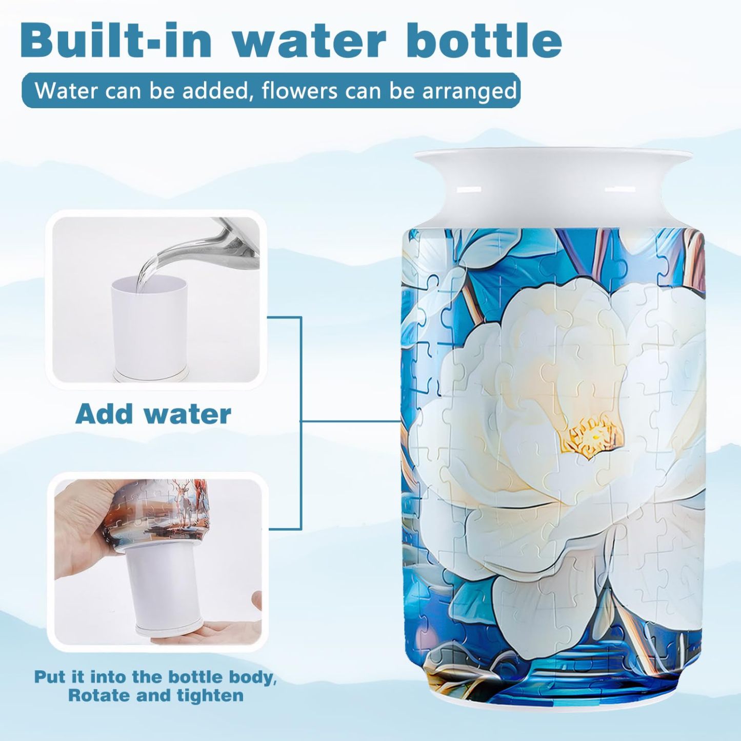 3D White Orchid Style Puzzle Jar - (162 Pieces)