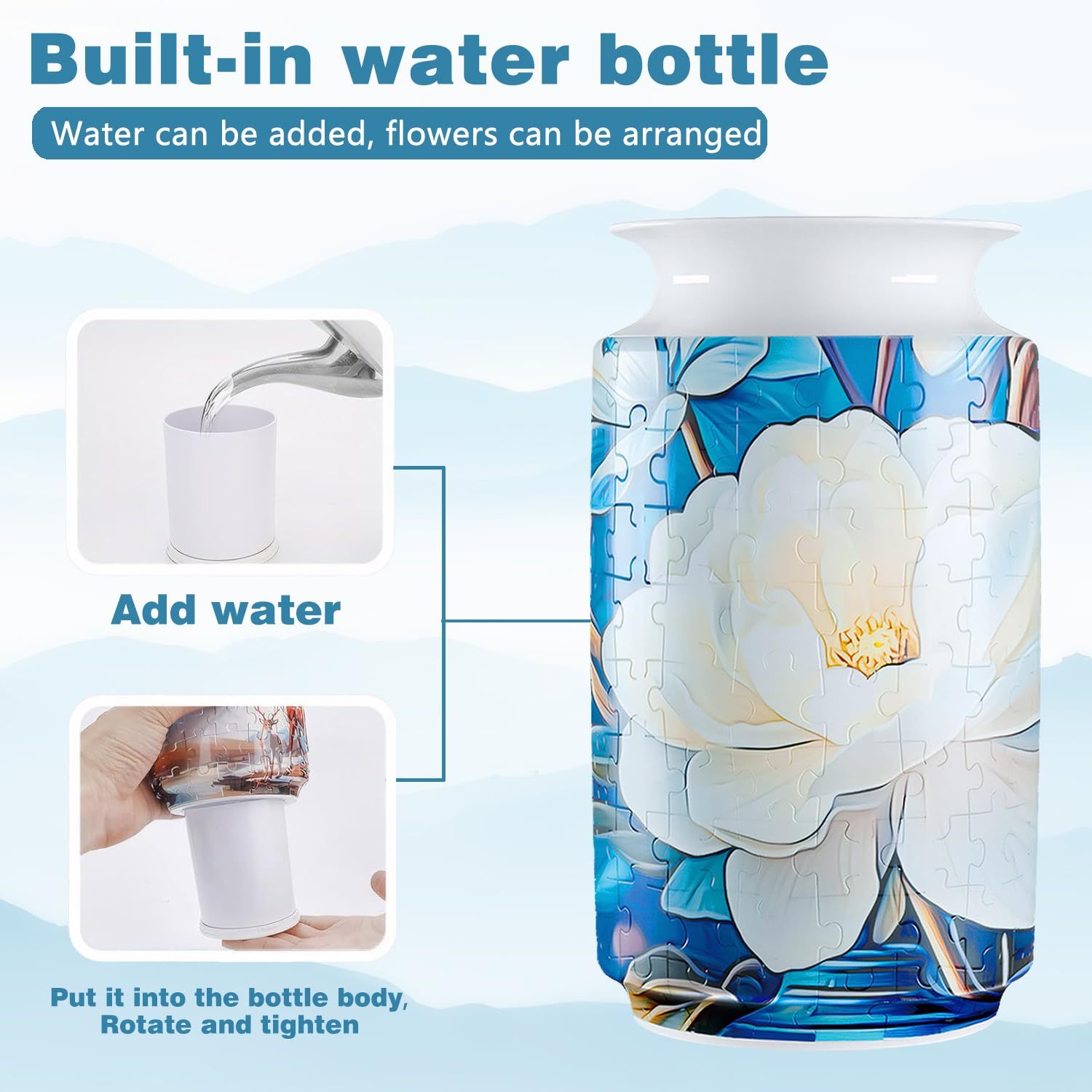 3D White Orchid Style Puzzle Jar - (162 Pieces)