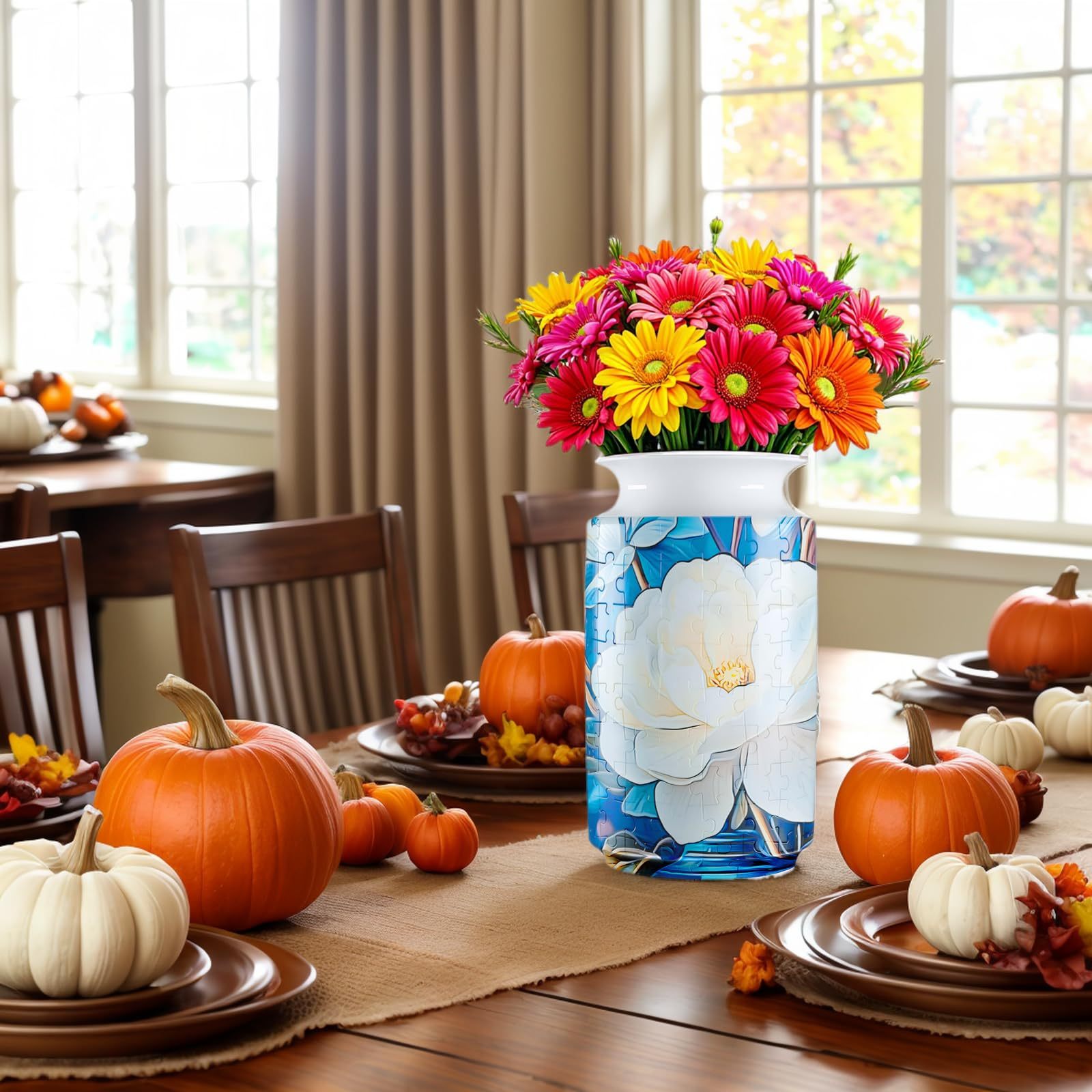 3D White Orchid Style Puzzle Jar - (162 Pieces)