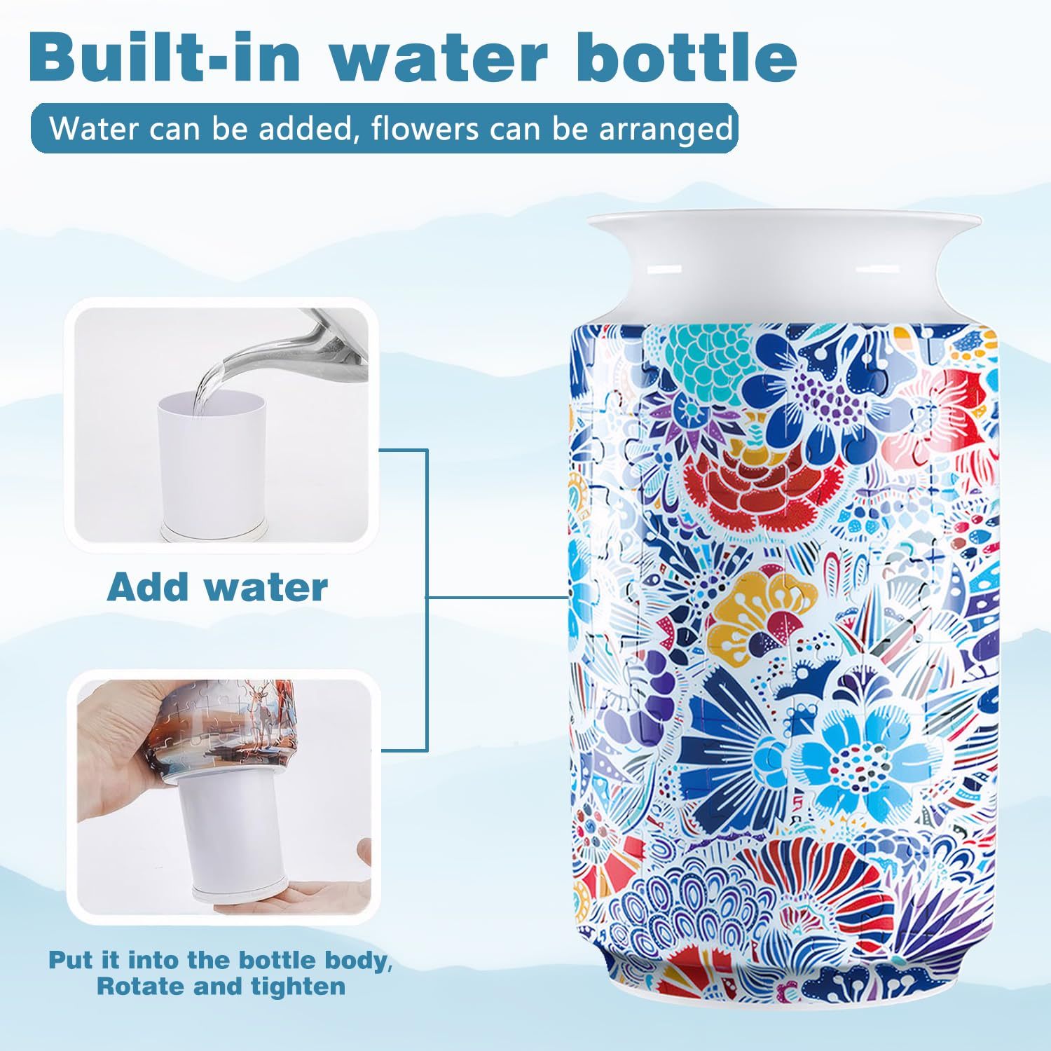 3D Five-Color Mosaic Flower Style Puzzle Jar - (162 Pieces)