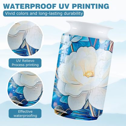 3D White Orchid Style Puzzle Jar - (162 Pieces)