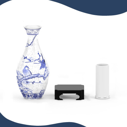 3D Linear Vintage Two Birds Talking Puzzle Vase - (160 Pieces)