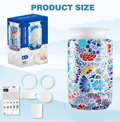 3D Five-Color Mosaic Flower Style Puzzle Jar - (162 Pieces)