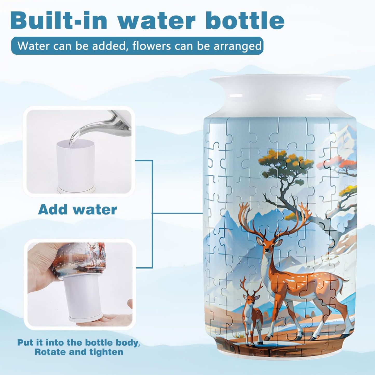 3D Sika Deer Style Puzzle Jar - (162 Pieces)