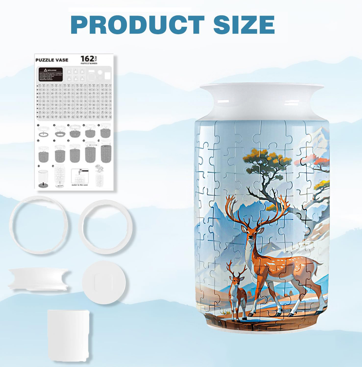 3D Sika Deer Style Puzzle Jar - (162 Pieces)