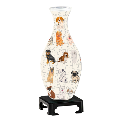 3D Dogs Party Paint Series Puzzle Vase - (160 Pieces)