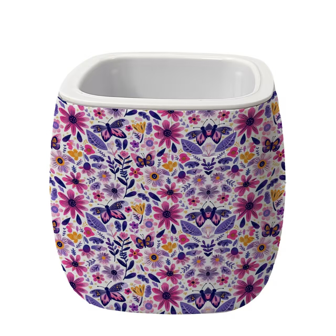 3D Purple Sunflower Flower Leaves And Butterflies Flower Pot Puzzle - ( 96 Piece )