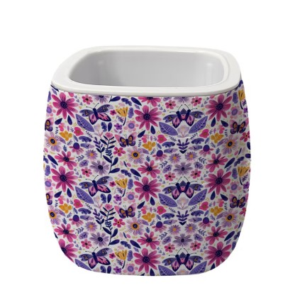 3D Purple Sunflower Flower Leaves And Butterflies Flower Pot Puzzle - ( 96 Piece )