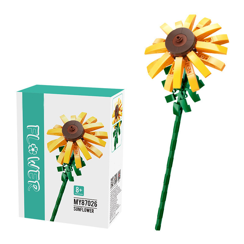 Forget ME NOT (Pink) Bouquet Building Block, Flower Series Model Kit, Building Block Flower Toy Set Compatible with Lego Flowers (without vase) (Color:D)