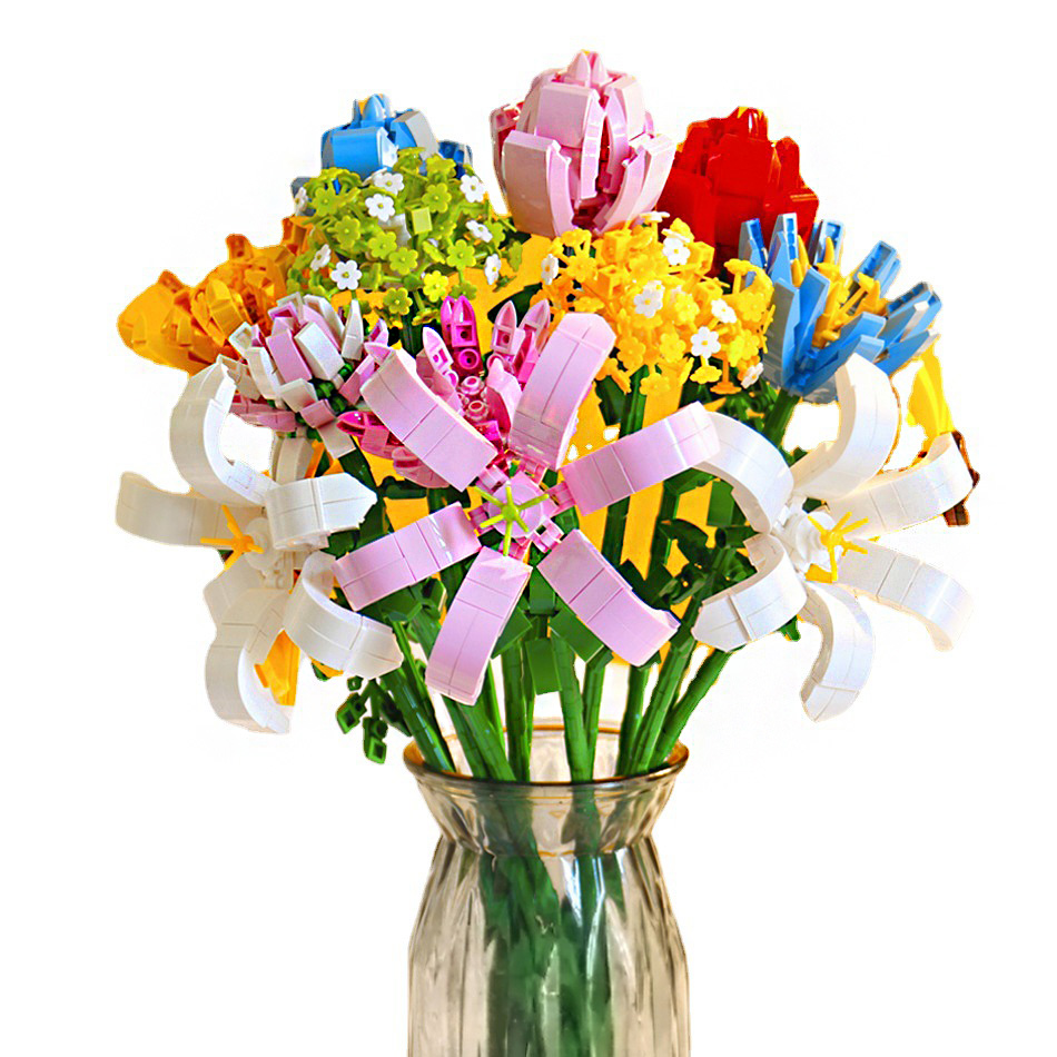 flowerページ Chrysanthemum yellow Bouquet Jigsaw Puzzle Blocks-Eternal Flower