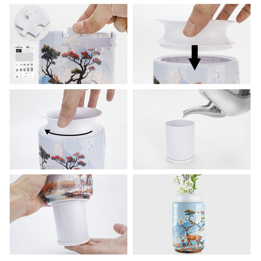 3D Sika Deer Style Puzzle Jar - (162 Pieces)