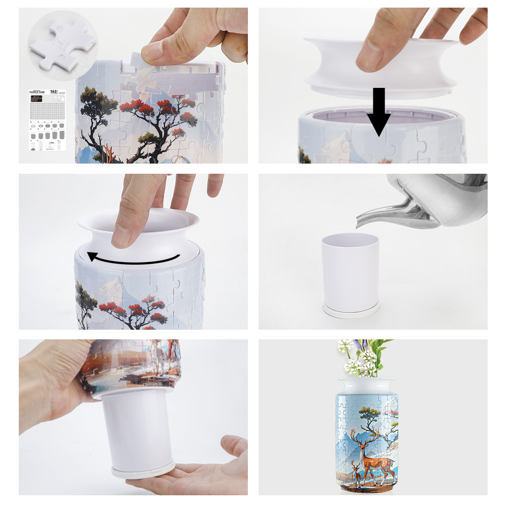 3D Sika Deer Style Puzzle Jar - (162 Pieces)